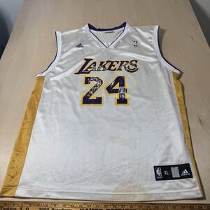 kobe bryant  #24 white Adidas Los‎ Angeles Lakers Jersey Size XL Mens